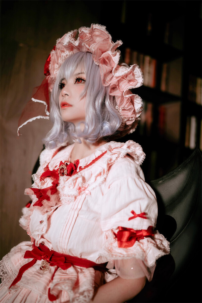 TouHou Project Remilia Scarlet Cosplay Dress Women Costume Girl Pink Outfit