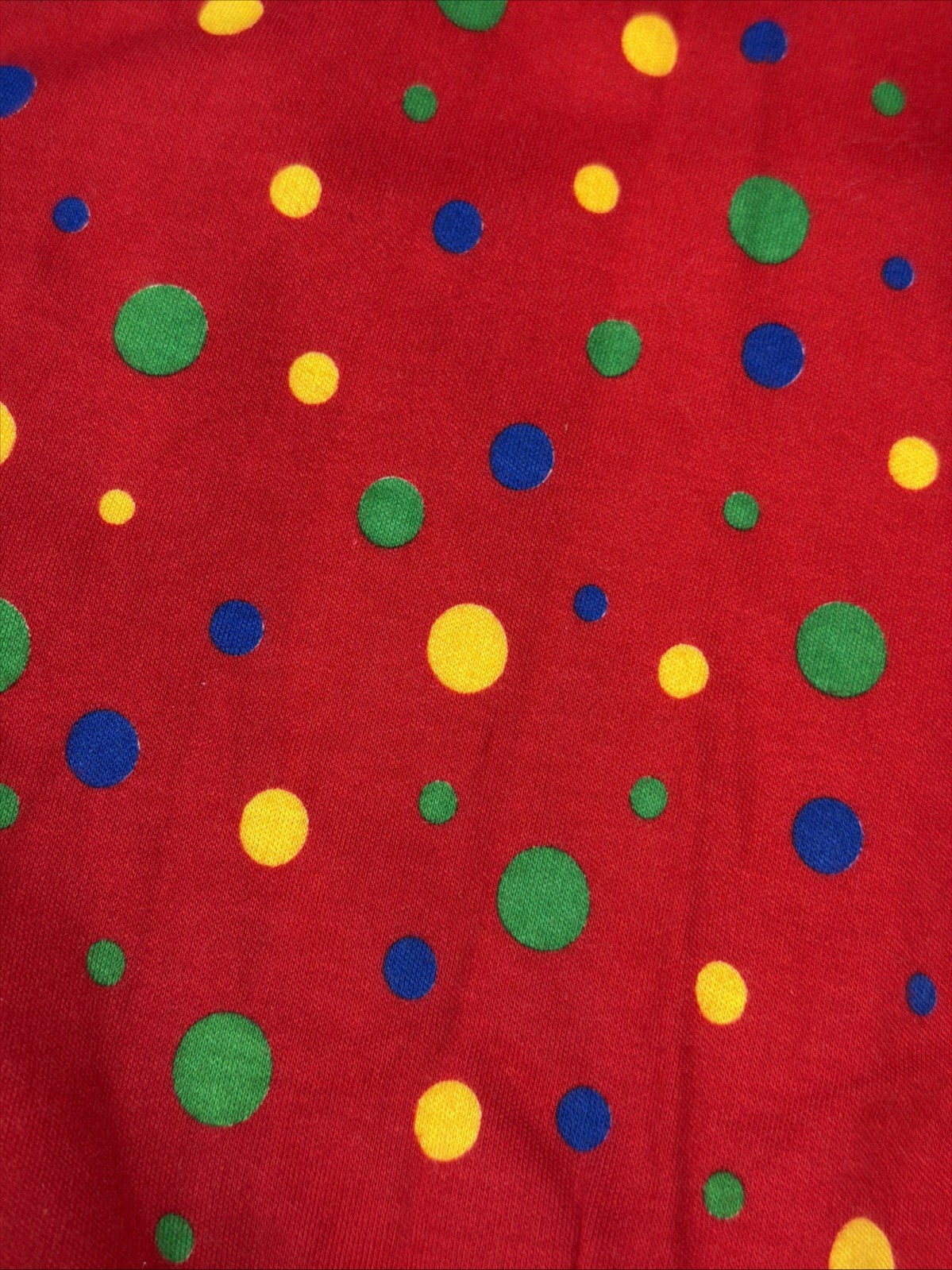 RED CLOWN COSTUME colorful Dots Child Homemade SUIT HANDMADE 42” Chest 42”Length