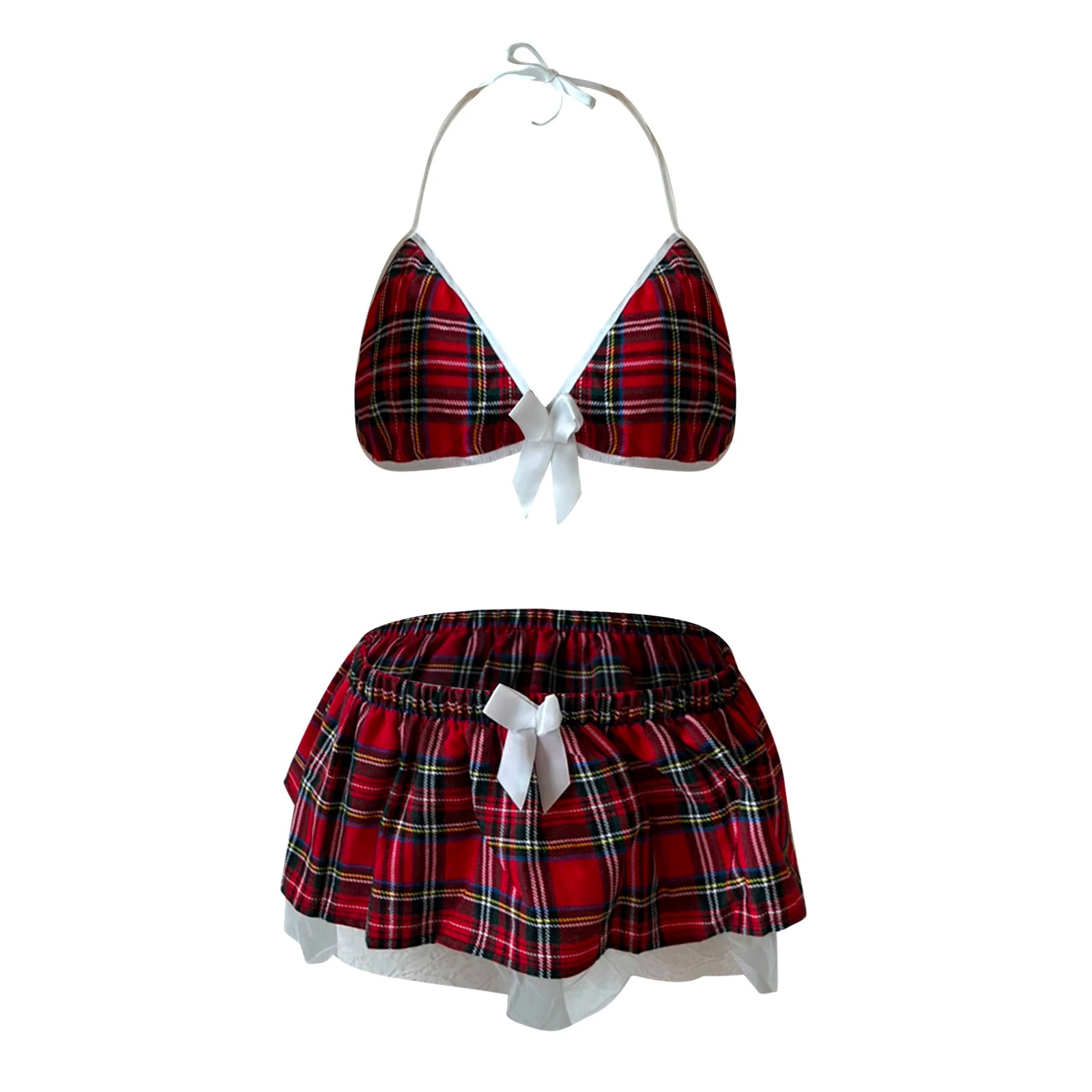 Sexy Lingerie School Girl Sleepwear Dress Nightwear Underwear Babydoll Women US