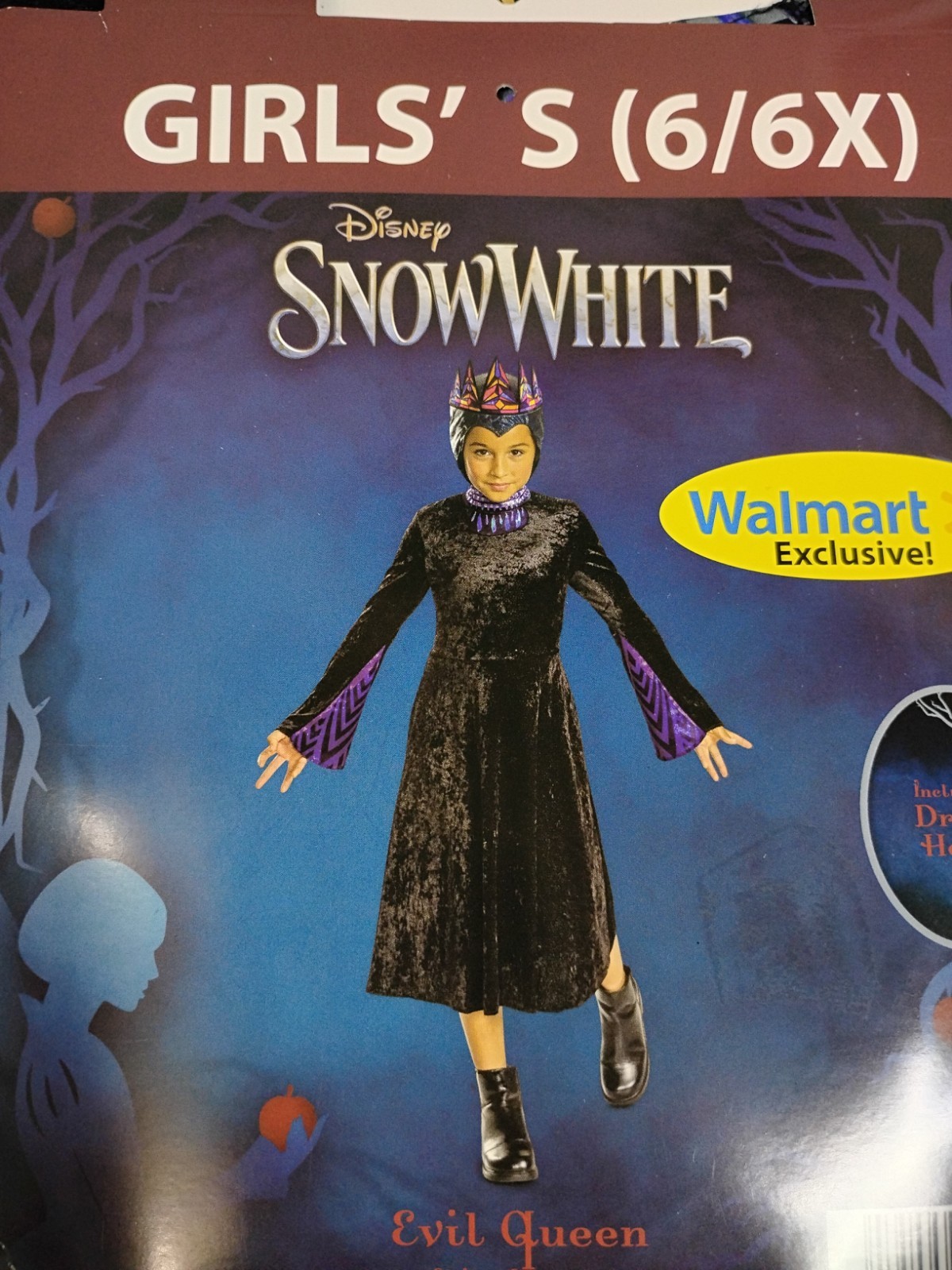 Halloween Costume Disney Snow White Black Witch S 6/6X New Fast Shipping
