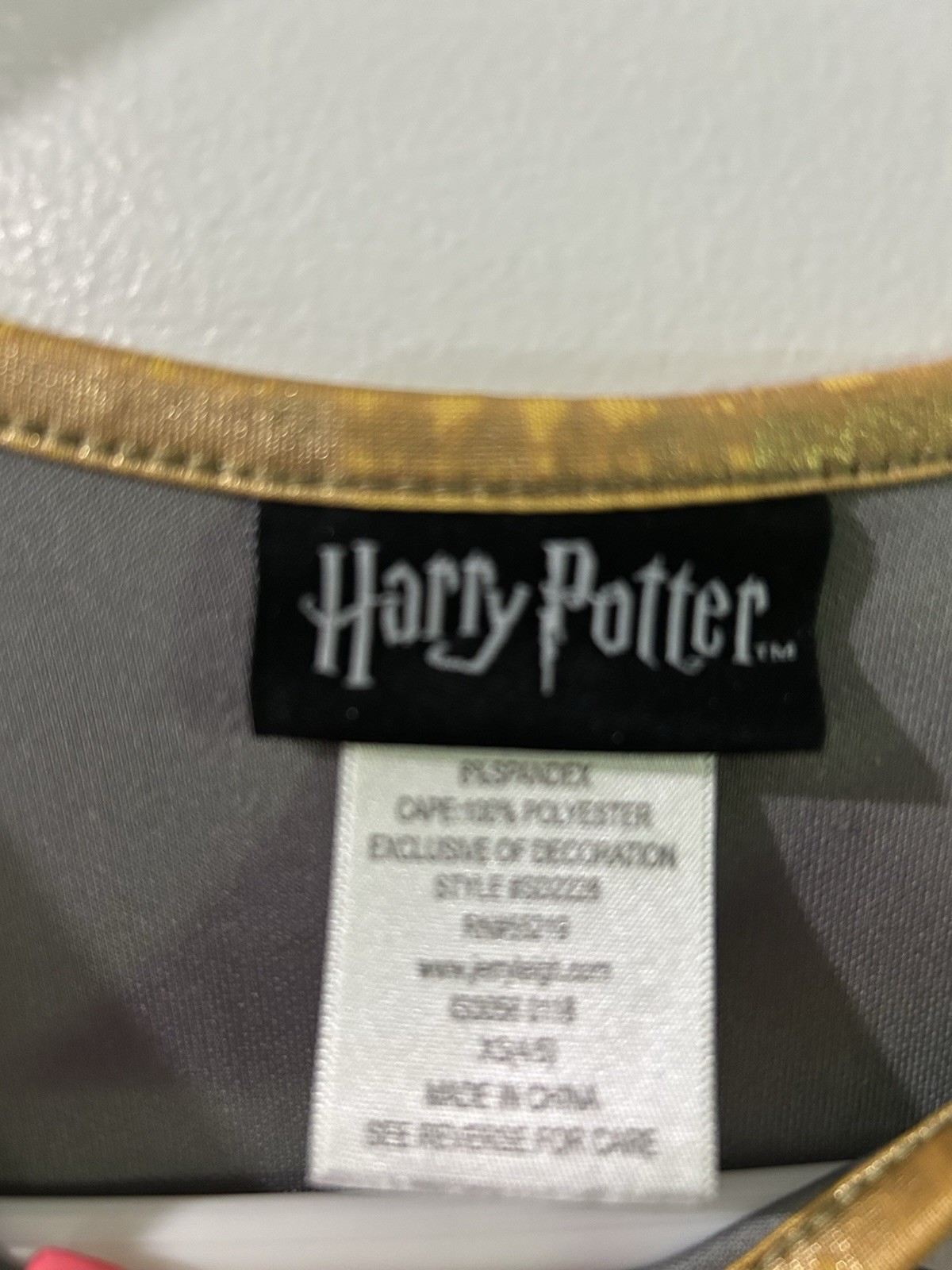 Harry Potter Girls Sleeveless Gray/Gold Tulle Dress Costume 100% Polyester 4-5