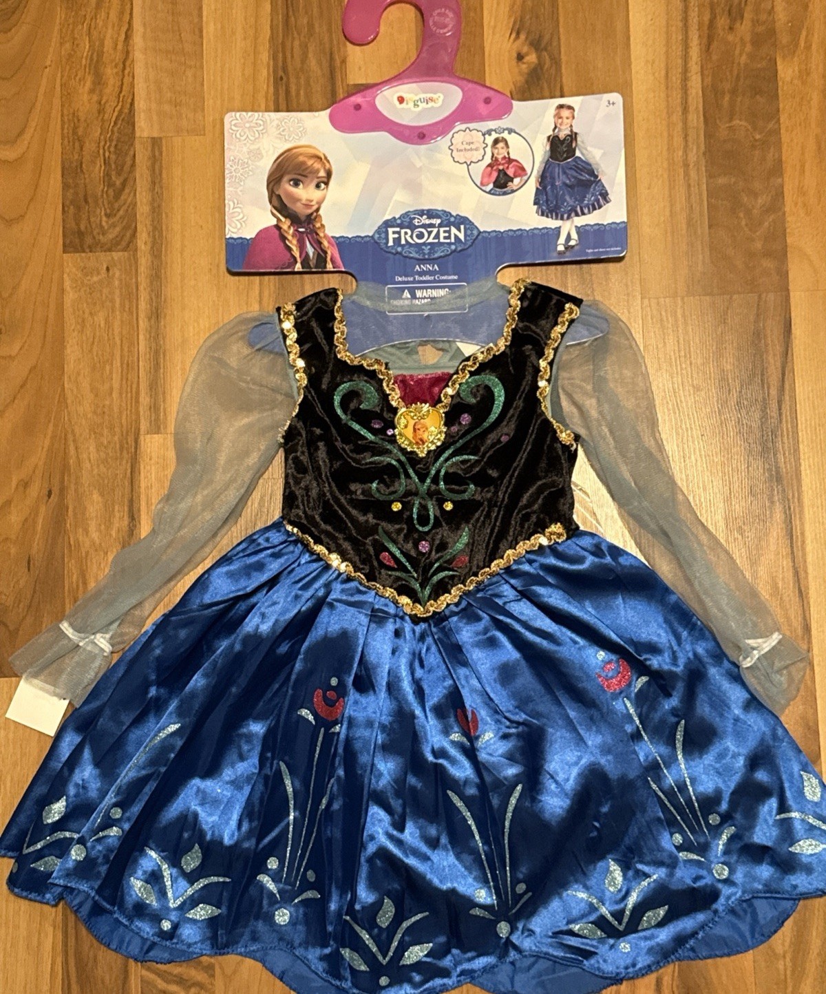 Disguise Deluxe (XS 3T/4T) Toddler Disney Frozen ANNA Costume, Cape Included