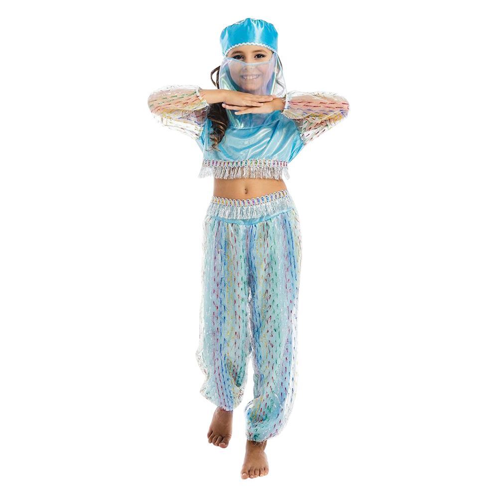 Magical Harem Jasmine Princess Girls Blue Costume Carnival Dress-Up Play – Large
