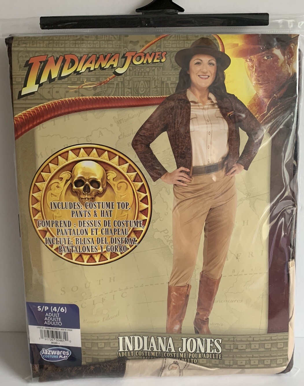 Jazwares Classic Indiana Jones NEW Adult Costume Size Small 4-6 **No Hat**