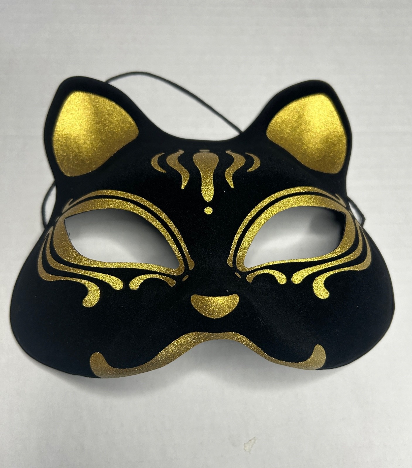 Fox black&Gold velvet material cosplay costume festival mask