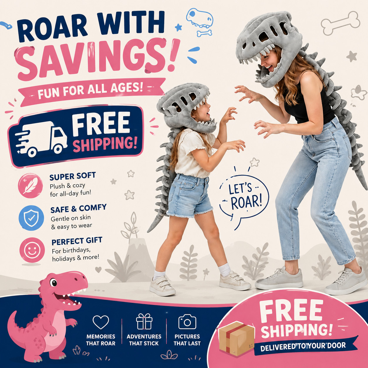 31.5in Dinosaur Skeleton Plush Costume, Soft 3d Spinosaurus Outfit for Kids