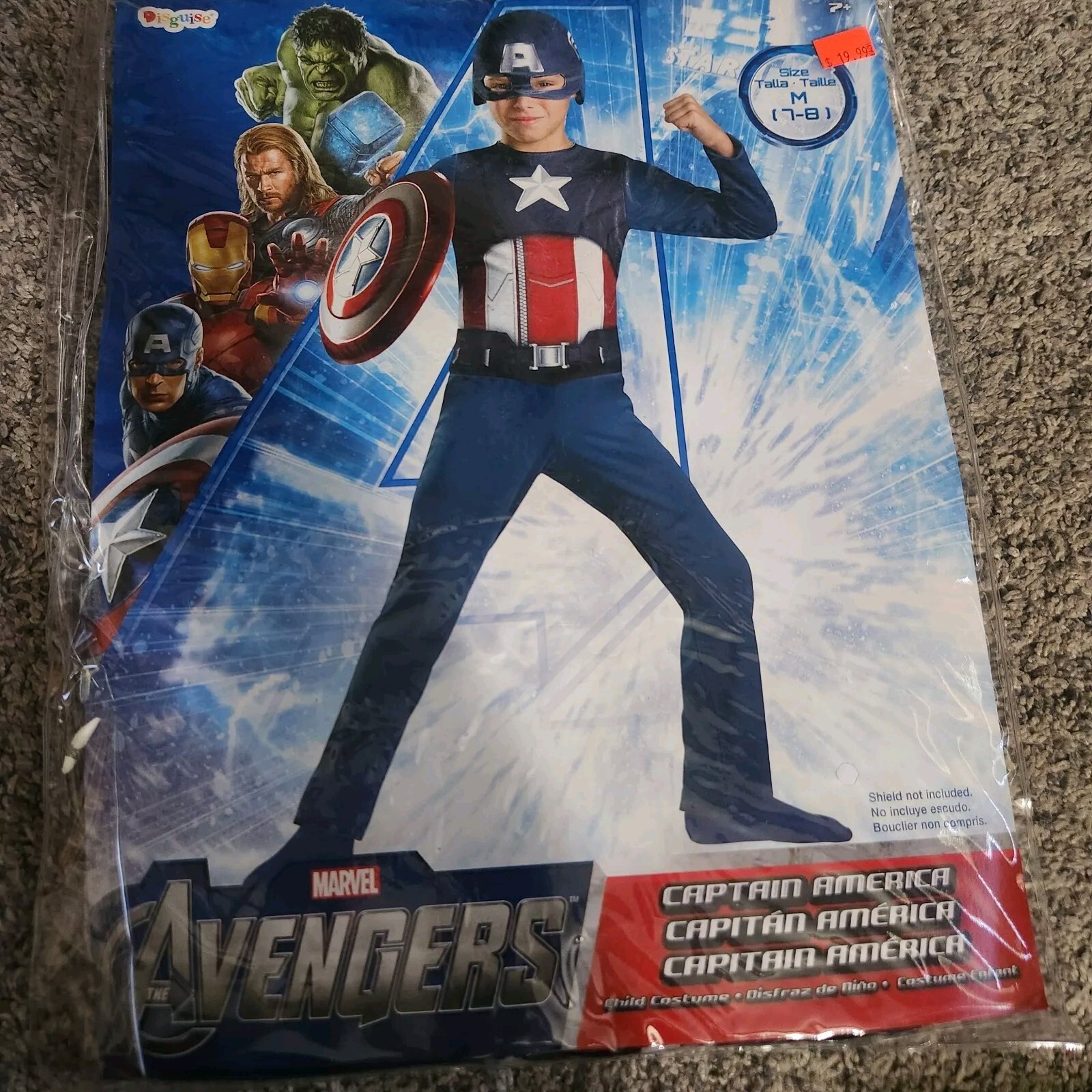 Captain America Costume Childs Med 7-8 Halloween Dress-up