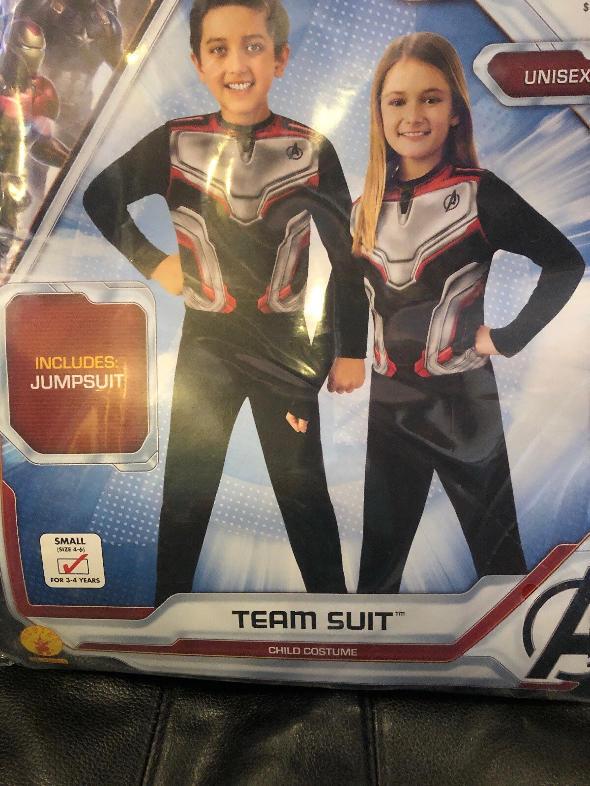 New~ Child Size Small 4-6 Marvel Avengers Endgame Team Suit Costume Dress Up