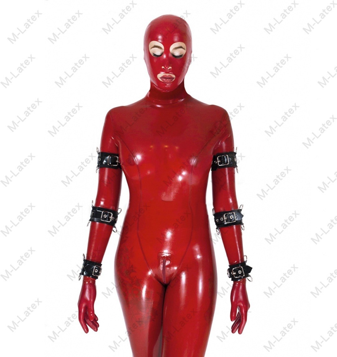 1059-7 Latex polish Gummi ankle knee leg arm elbow Belt D-rings customized 0.7mm