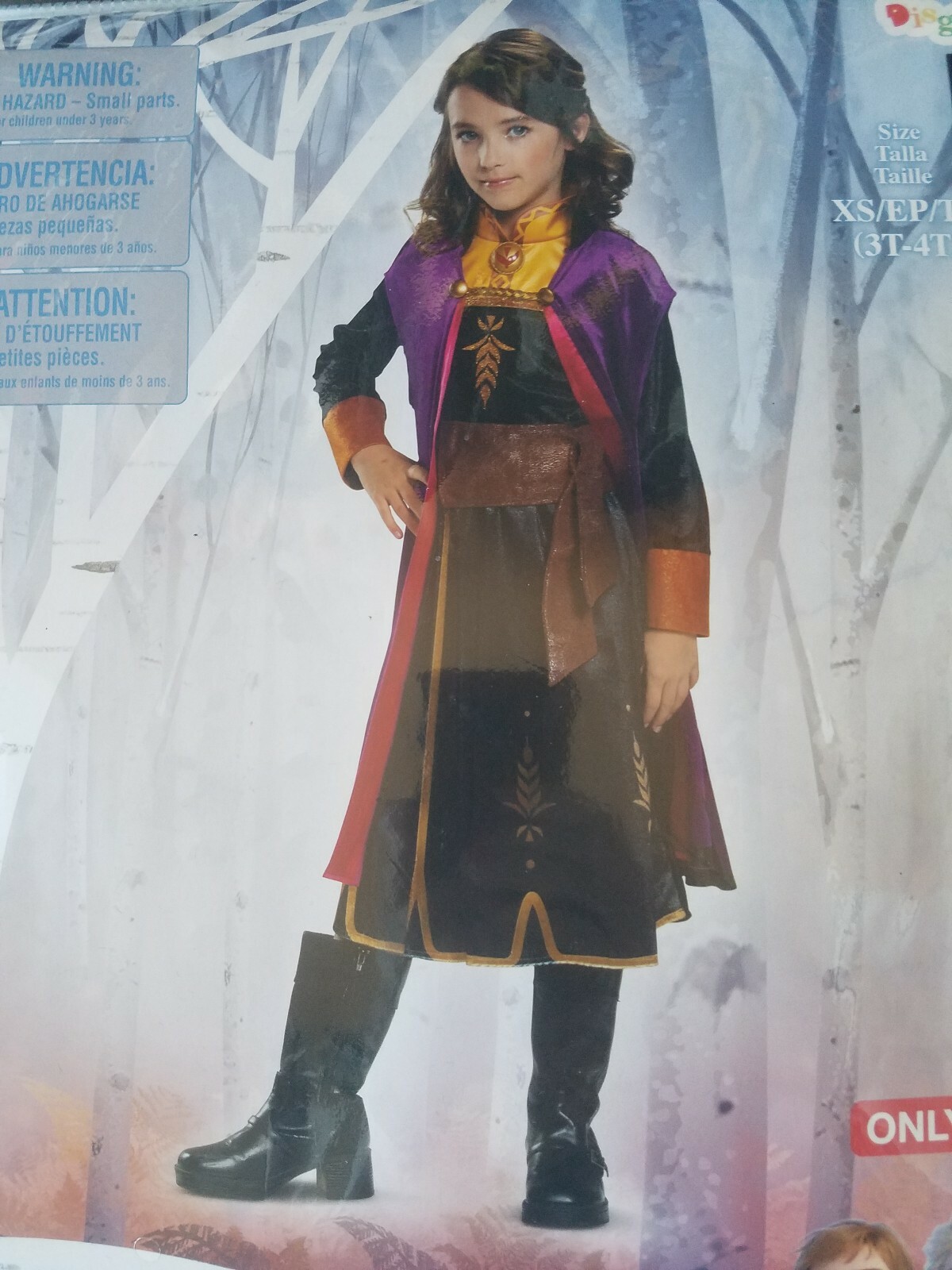 Disney FROZEN 2 ANNA Deluxe Child Costume NEW Frozen 2 Movie Size XS 3T-4T
