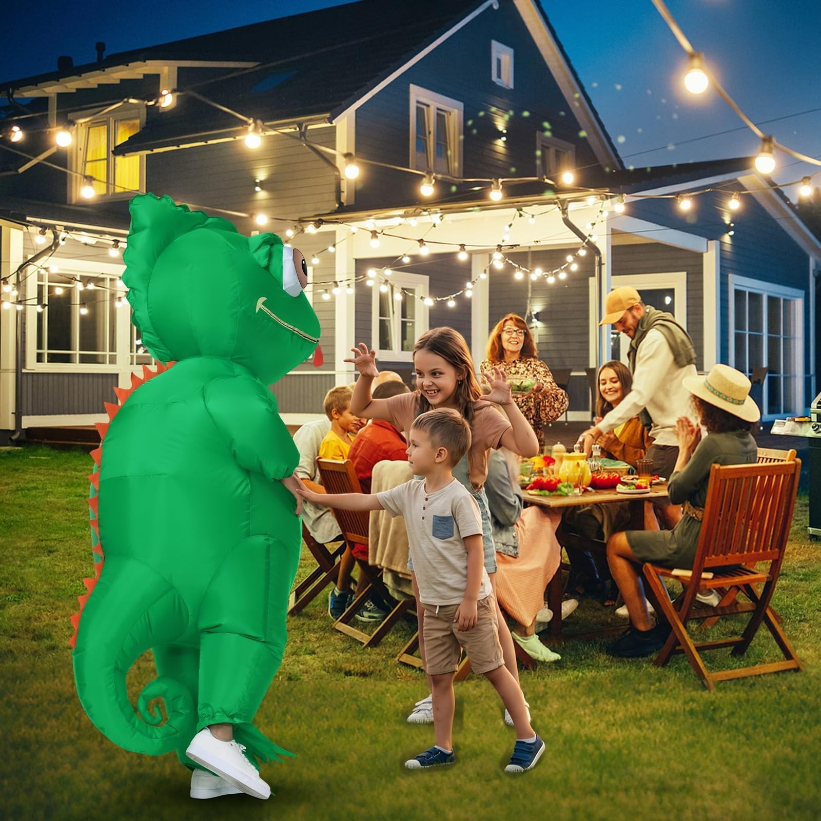 Inflatable Lizard Costume for Kids – Fun Halloween Blow Up Suit for Parties & Co