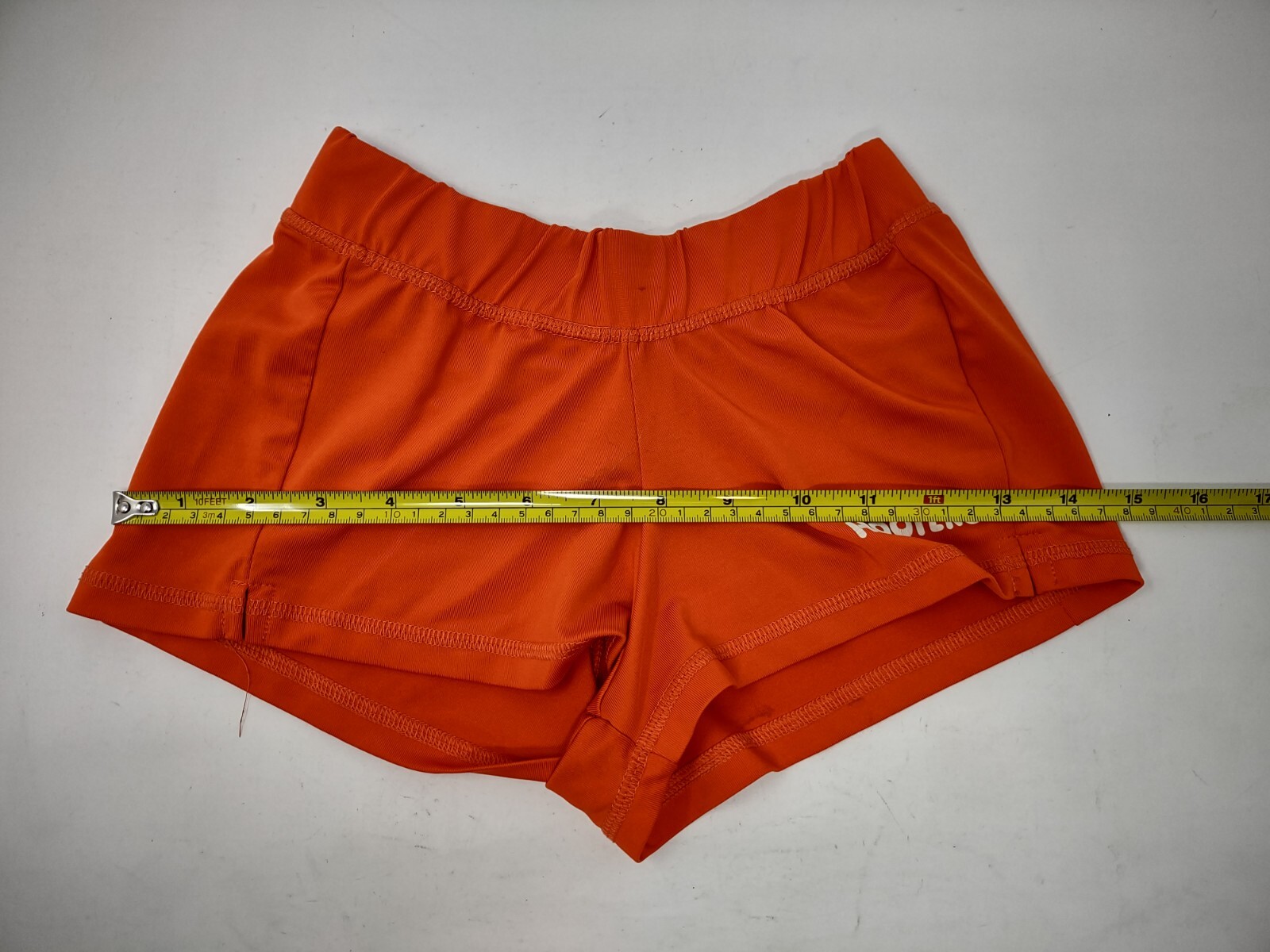 Hooters Girl Waitress Costume Orange Shorts Size XXS Polyester Spandex