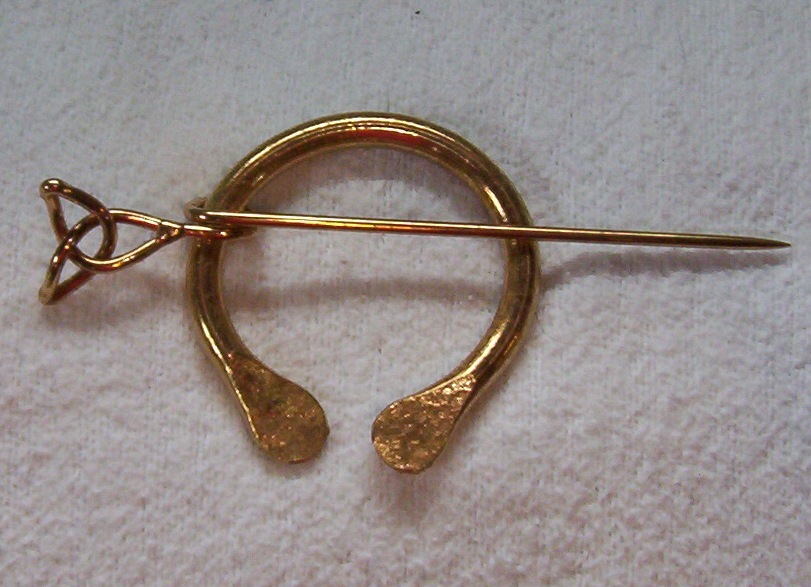 Artisan made Fancy Medium Cloak Pins in Bronze or Nickel & 6 designs