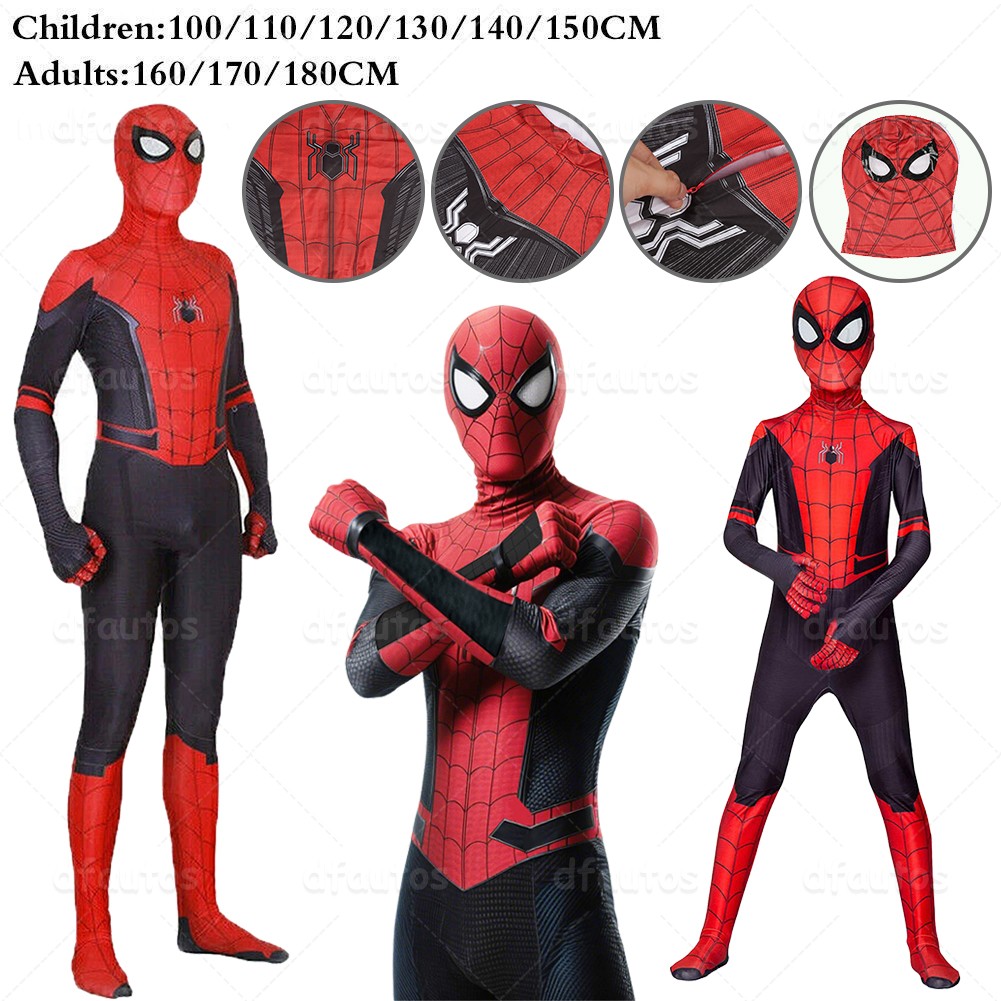 Kids Adult SpiderMan Cosplay Costume Spider-Man Integrated Zentai Suit Jumpsuit
