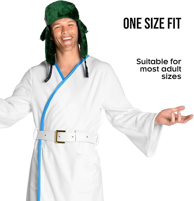 Men`s Cousin Eddie Costume Adult Lampoon`s Christmas Funny Robe + Hat One Size