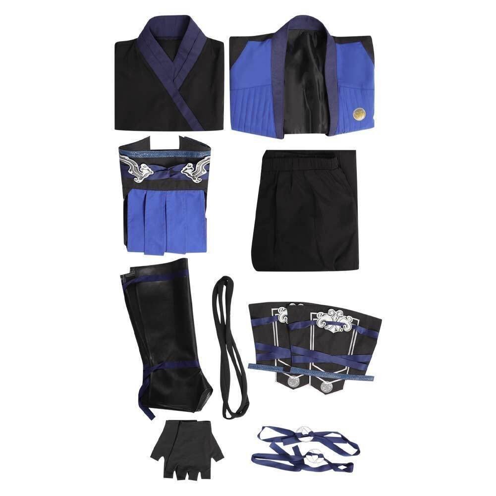 Sub-Zero Blue Outfit Mask Cosplay Costume Men’s Halloween Carnival Party Suit