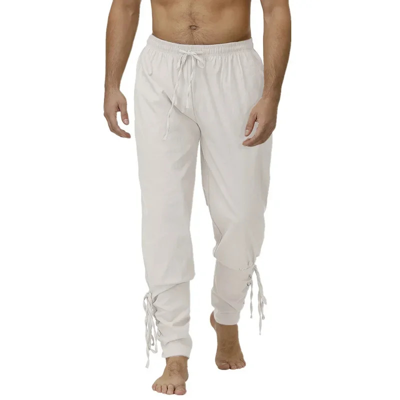 Pirate Pant Viking Costume for Men Renaissance Medieval Pants Drawstring Shorts