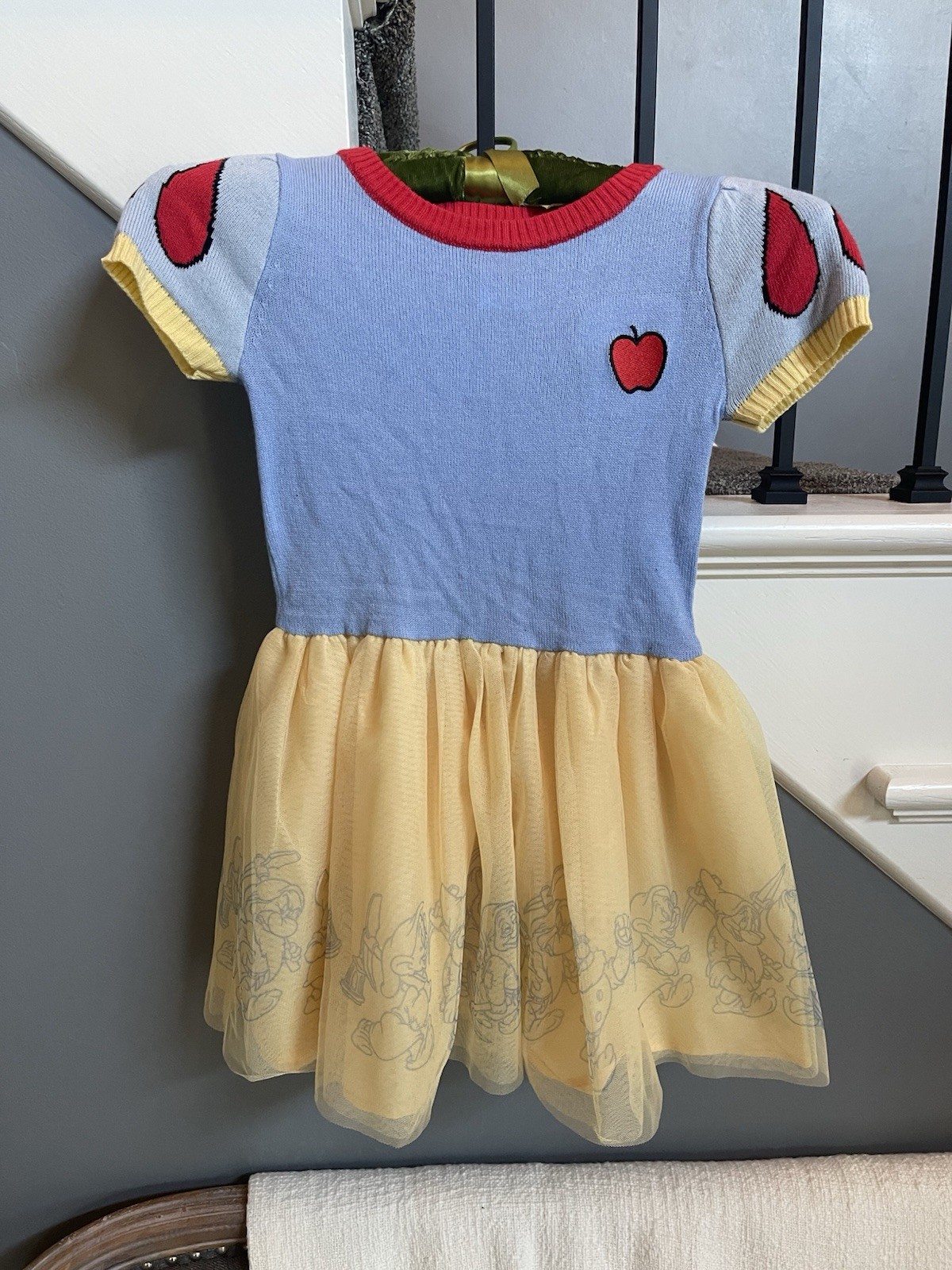 Snow White & the Seven Dwarfs Cosplay Dress Light Blue/Yellow Girls Size Small