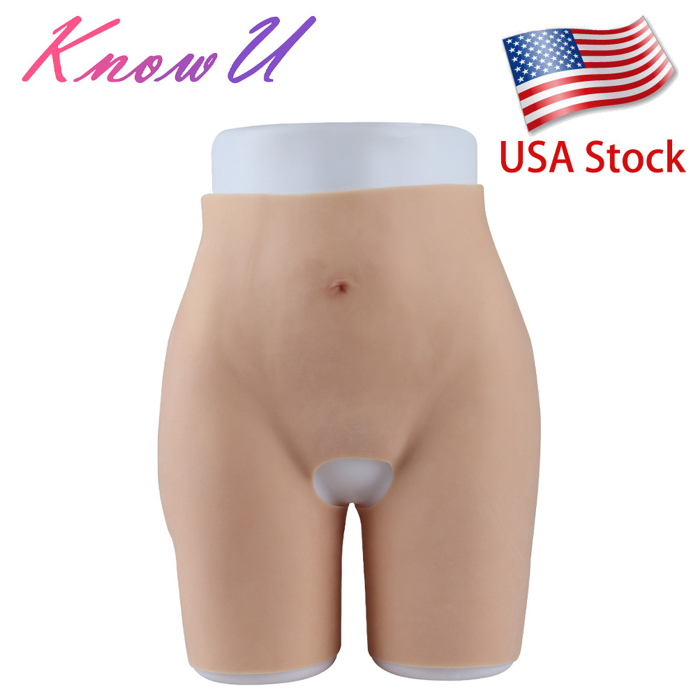 KnowU Silicone Short Pants Plump Butt Open Crotch Hip Up For Crossdresser