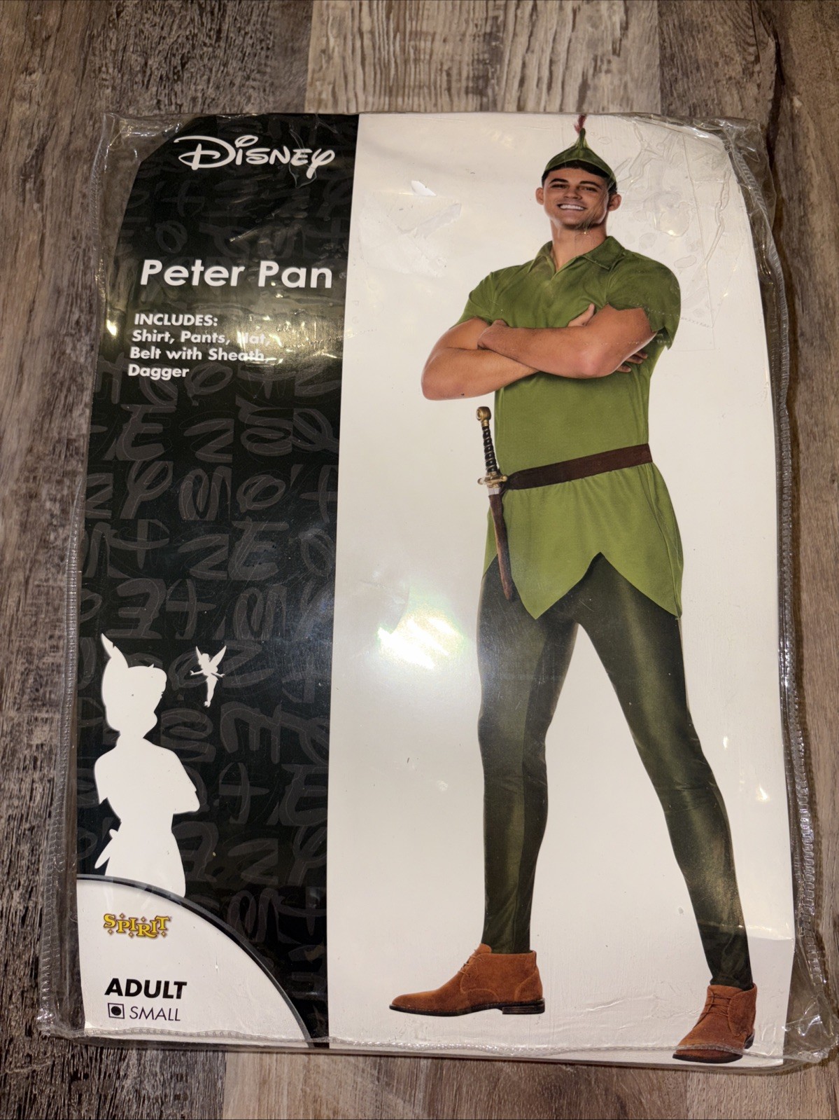 Mens Classic Storybook Peter Pan Costume Green Small Shirt Pants Hat Belt Dagger