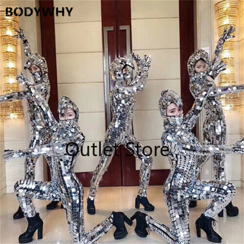 Mirror Women Costume Lens Costume Cosplay Mechanical Dance Party Night Club Prop