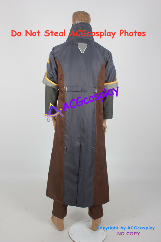 Brown and dark grey version Warlock Cosplay Costume include belts and bags