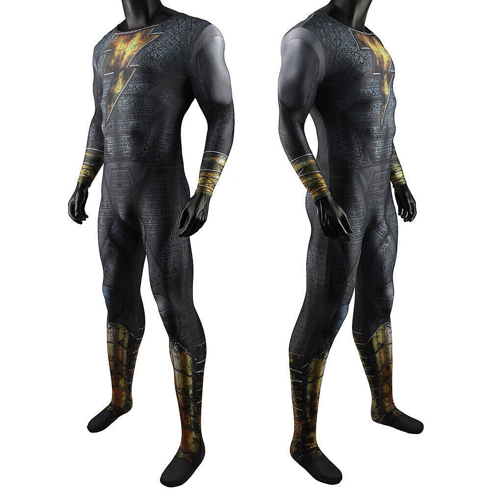 Black Adam Bodysuit Cosplay Costume Adult Kids Jumpsuit Stage Suit Halloween