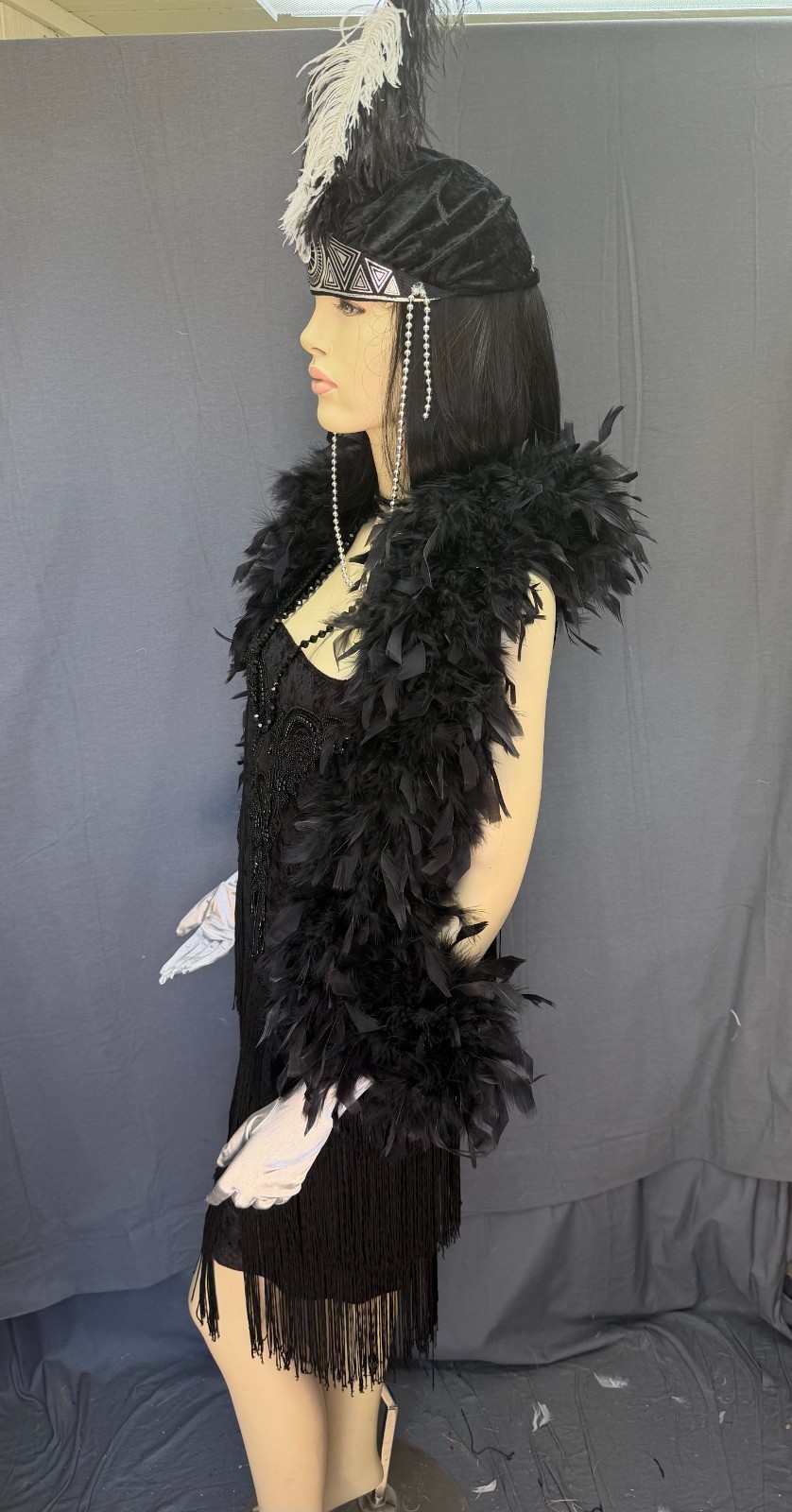 “Great quality” Black and Silver flapper-adult small