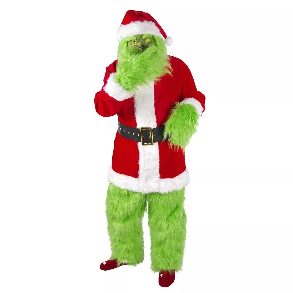 The Grinch Costume Mask Cosplay Adult Christmas Santa Fancy Dress Outfit Xmas 🎄