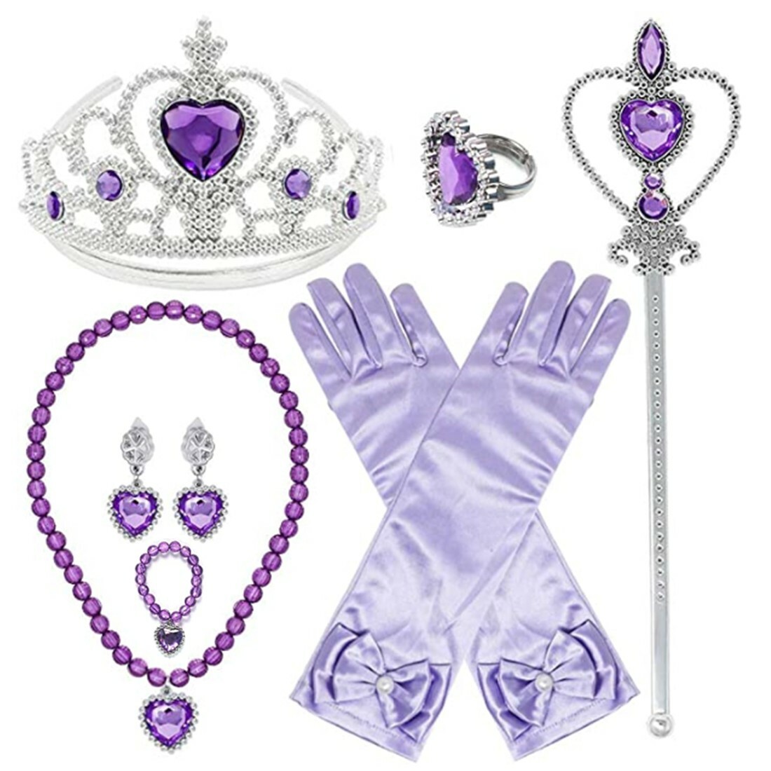 Queen Princess Dress up Costume Party Accessories Gift set For Kids Girls Purple