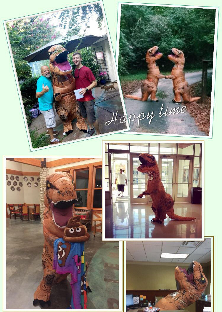 T-REX Dinosaur Inflatable Costume Suit Outfit w/Batteries Fans For Kids Cosplay