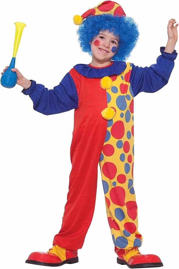 Forum Novelties Child Rainbow Circus Clown Costume, Large 12-14, Jumpsuit & Hat