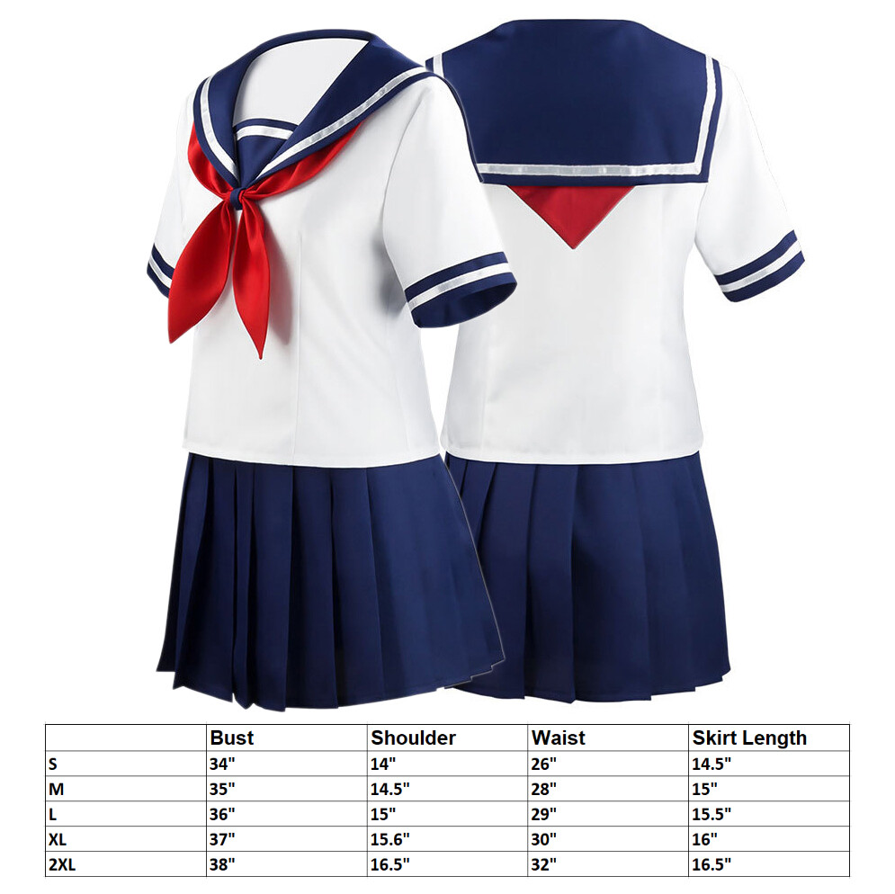 Japanese Sailor School Uniform JK Women Girl Black Furyo Shoujo Costume Dress
