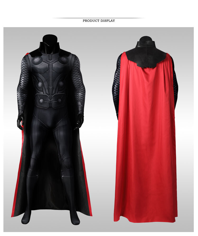 Avengers:Infinity War Thor Cosplay Jumpsuit+Cape Costume Collection Party Outfit