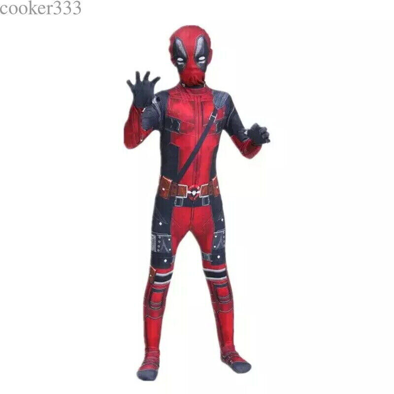 Deadpool 3 Cosplay Costume Jumpsuits Mens Kids Halloween Zentai Bodysuits Gifts