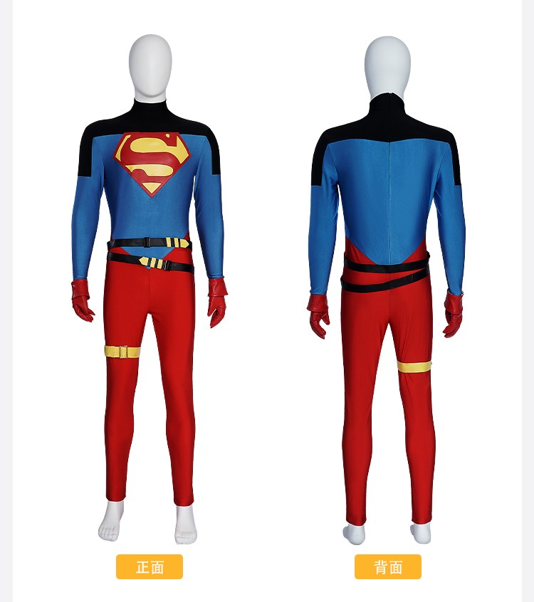 Superboy Conner Kent Cosplay Costume Outfit Coat Boots Halloween Jumpsuit Jacket
