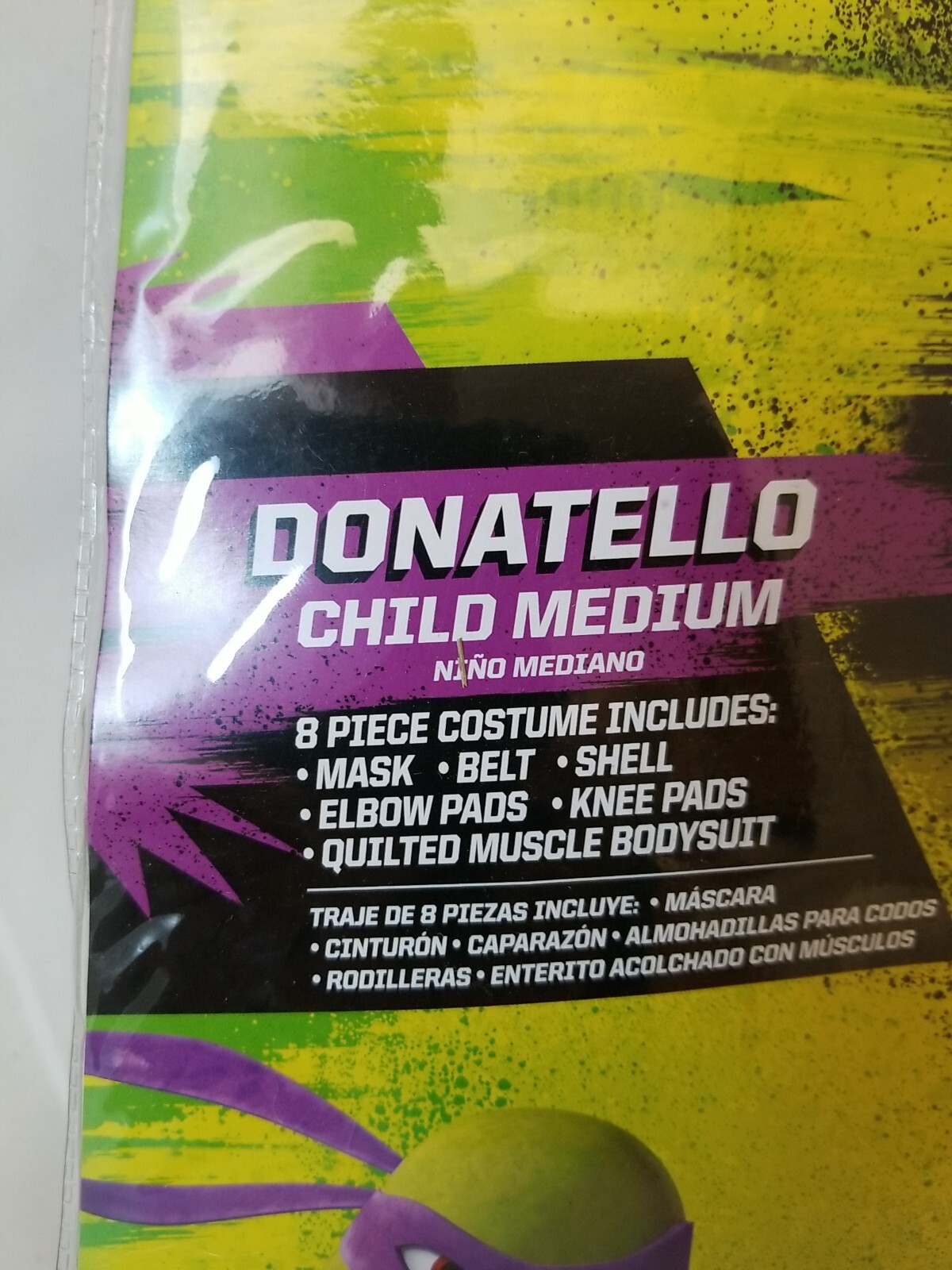 NEW Nickelodeon TEENAGE MUTANT NINJA TURTLES Donatello kids Costume Medium 8-10