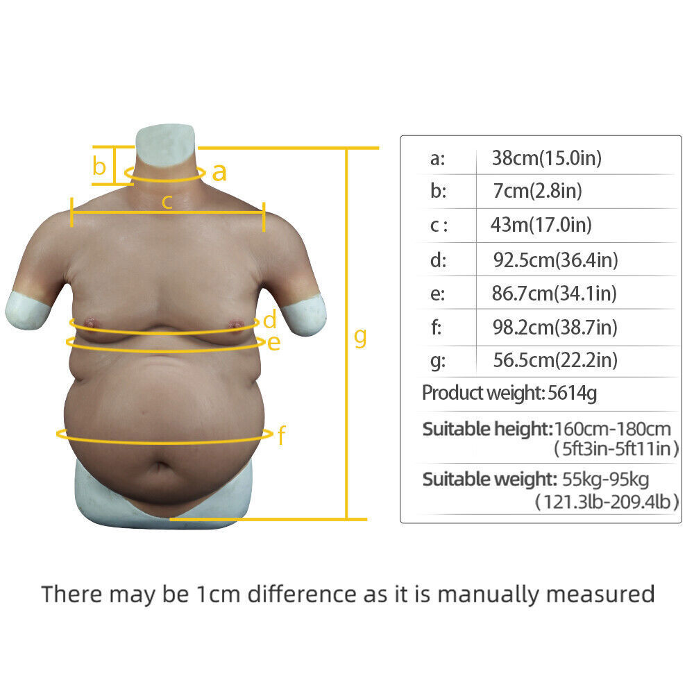 Smitizen Silicone Fat Body Suit Human Beer Belly For Cosplay Costume Male