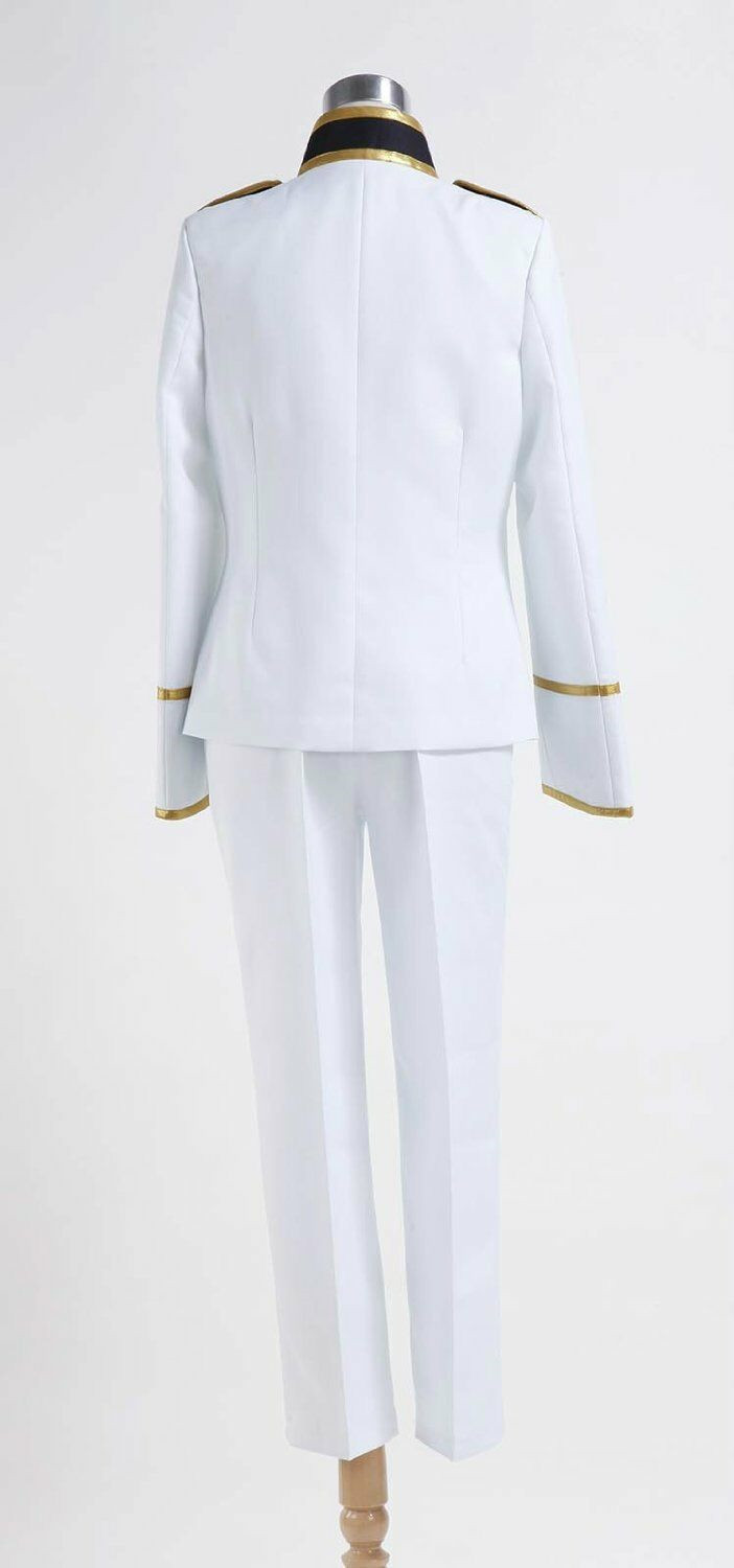 APH Axis Powers Hetalia Honda Kiku Japan White Uniform Suit Cosplay Costume