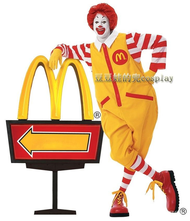 Ronald McDonald Cosplay Costumes Suit Adult Funny Outfit Halloween Christmas