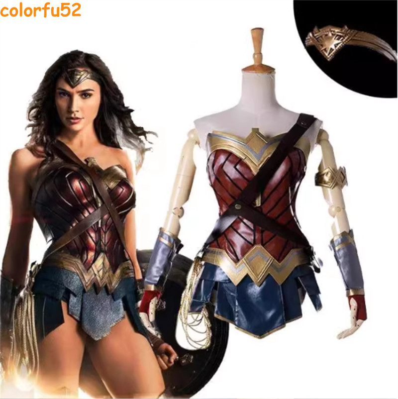Updated Wonder Woman Diana Prince Cosplay Costume Women Skirt Outfits Halloween