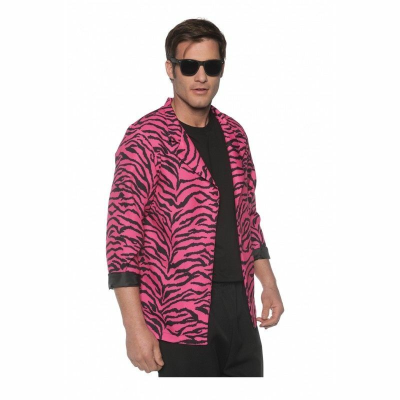 Underwraps Zebra Blazer Pink Blue White 80’S Rock Mens Halloween Costume 2870