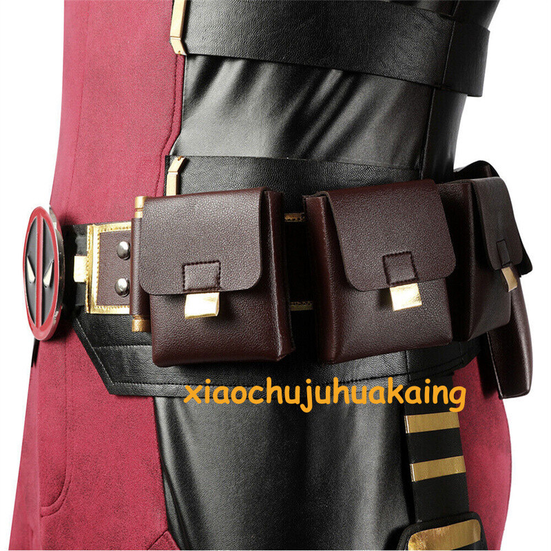 Deadpool 3 Wade Wilson Cosplay Costume Accessories Red Mask Belt Halloween Suit
