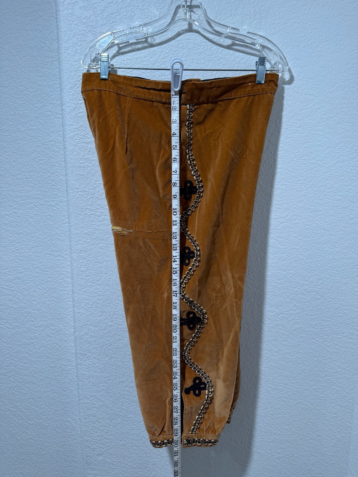Velvet Unisex Festival Pants Brocade Trim 32 Waist Knickerbockers Cosplay READ