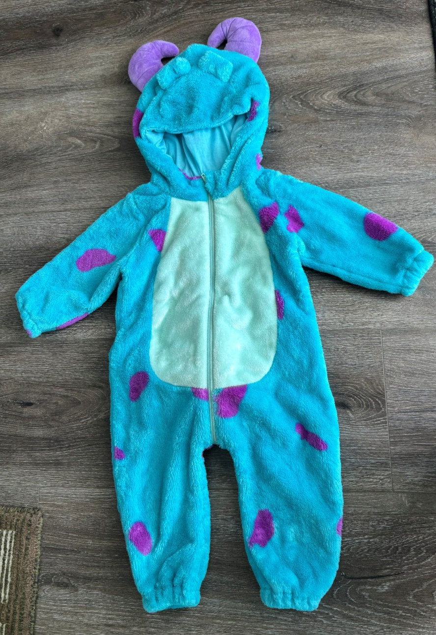 Youth Toddler Monsters Inc Sully Blue Fleece Halloween Costume Size 2T 3T EUC