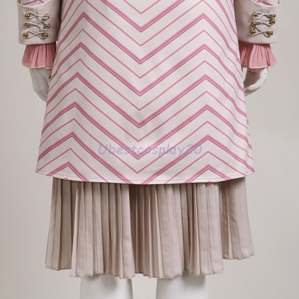 Glinda Costume Wicked Cosplay Suit Handcrafted Striped Outfit