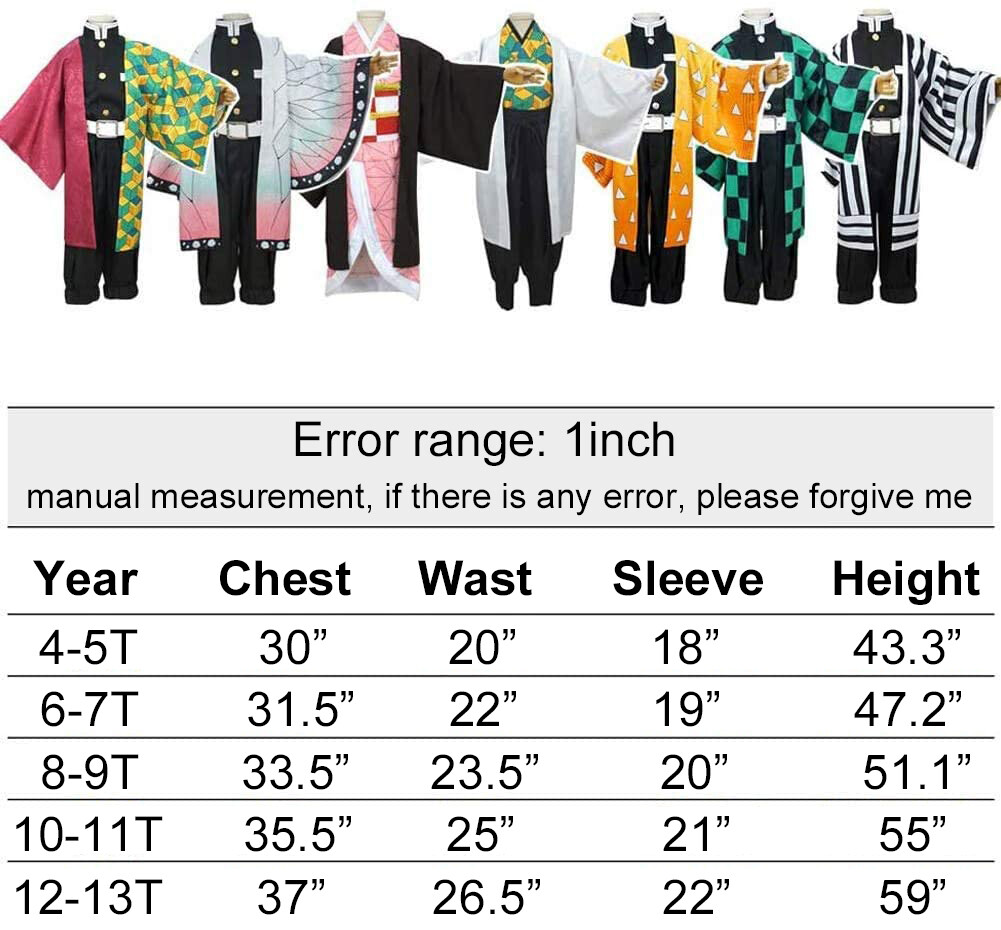 Childrens Kids Kanao Tsuyuri Demon Slayer Kimetsu no Yaiba Anime Cosplay Costume
