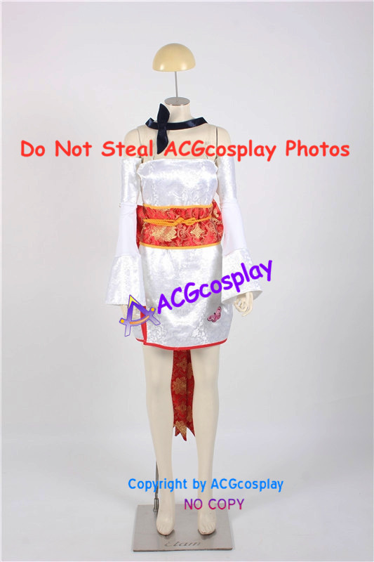 Dead or Alive Ayane Cosplay Costume white brocade version include long stockings