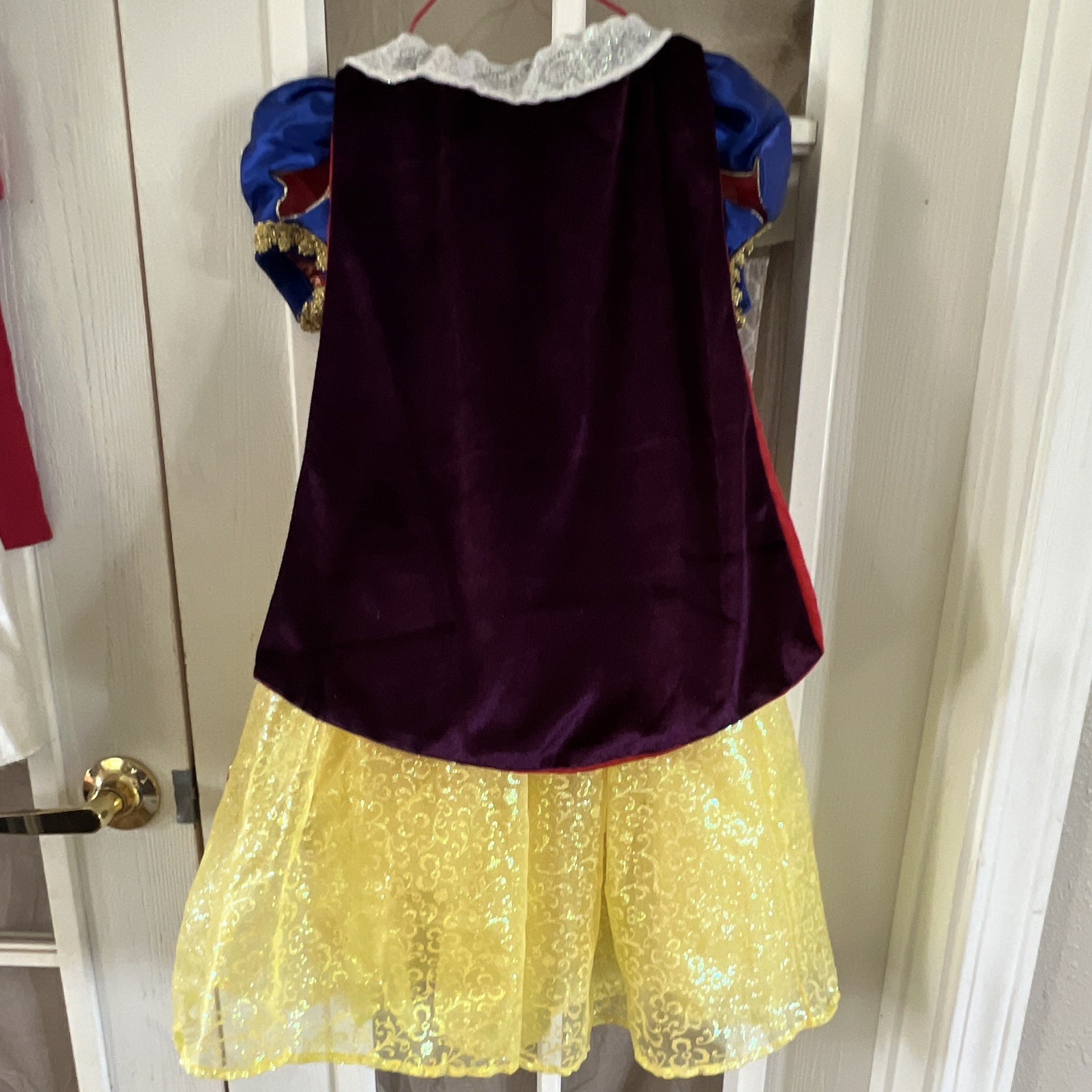 Disney Parks Snow White Girls Dress Costume w/ Cape XS 4/5 Blue Yellow