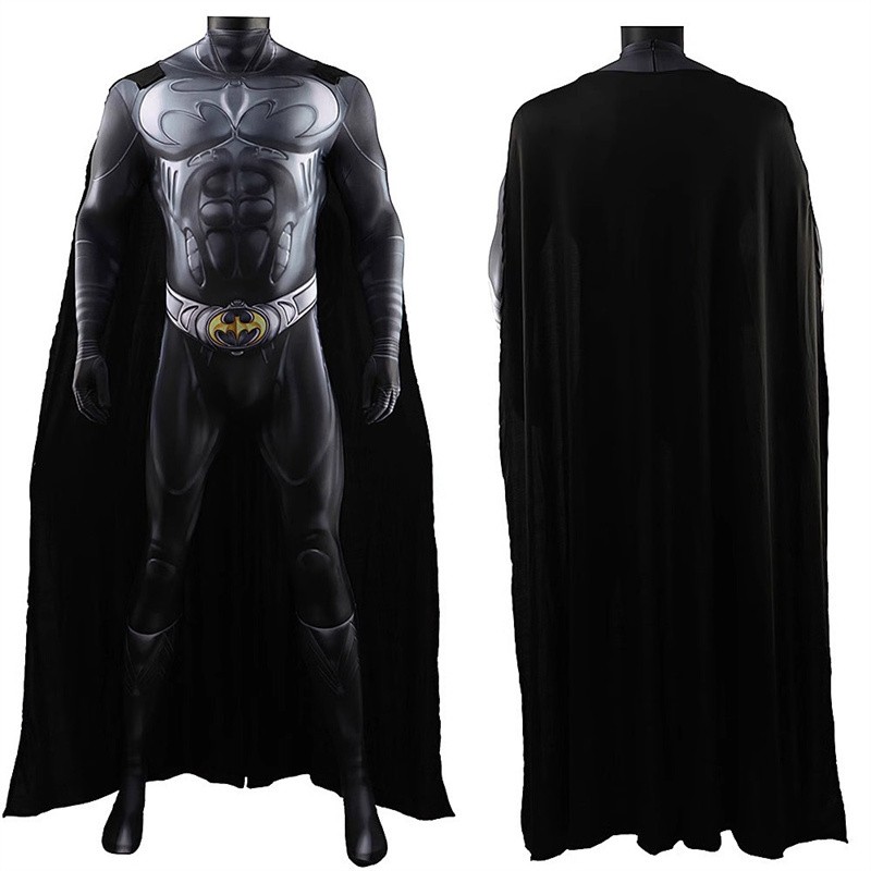 Batman Forever Cosplay Costume Outfits Batman Bodysuit Cloak For Adult Halloween